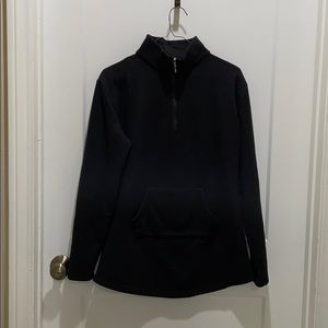 Black fleece quarter zip pullover